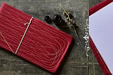 Bahi khata Red Pothi / Diary ☙ 34 { 14" X 7" in }